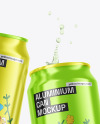 Two Glossy Metallic Cans Mockup