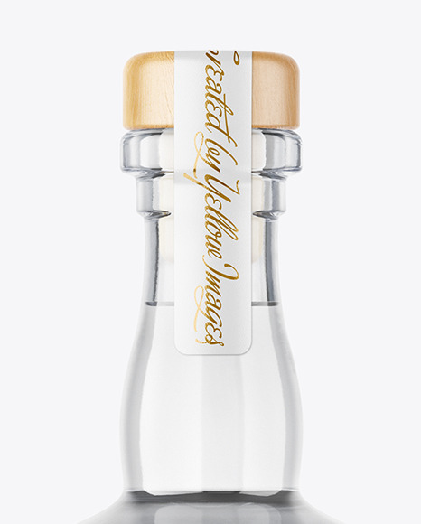 Clear Glass Vodka Bottle Mockup