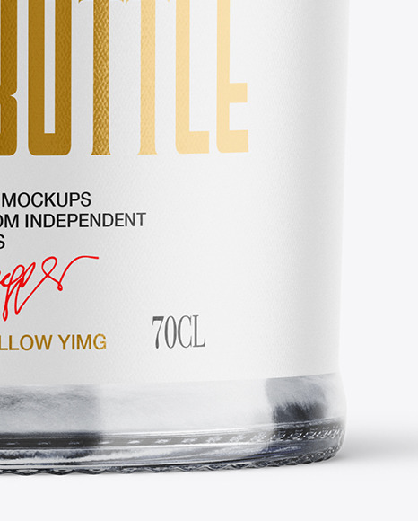 Clear Glass Vodka Bottle Mockup