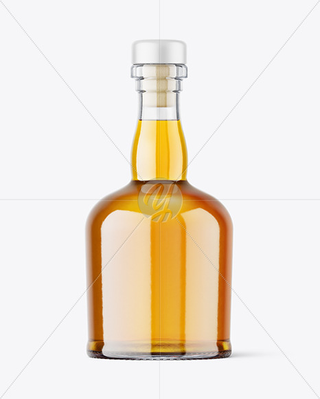 Clear Glass Whiskey Bottle Mockup