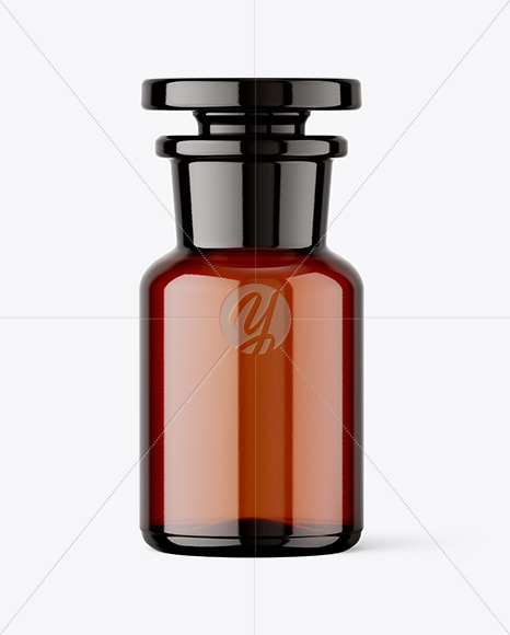 50ml Apothecary Amber Glass Bottle Mockup