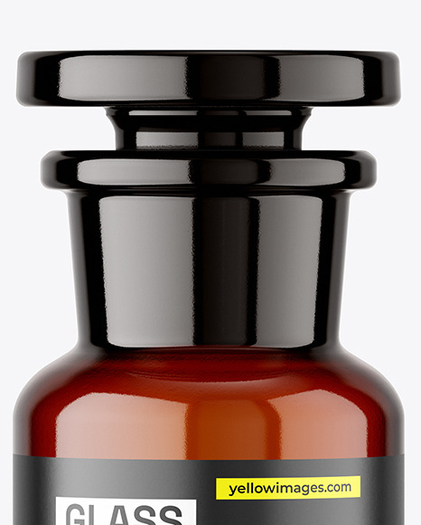 50ml Apothecary Amber Glass Bottle Mockup