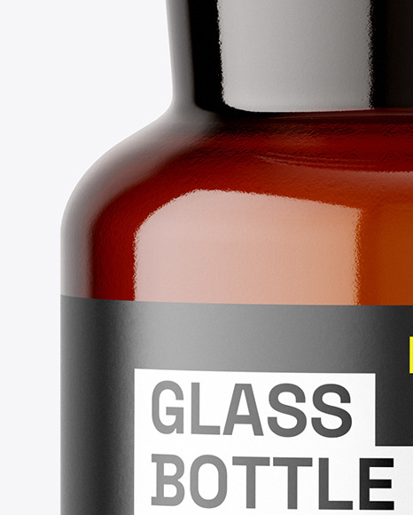 50ml Apothecary Amber Glass Bottle Mockup