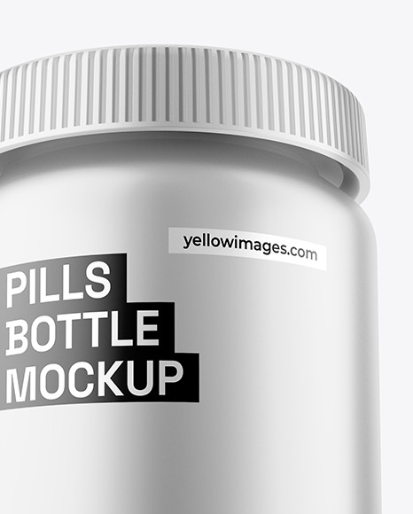 Matte Metallic Pills Bottle Mockup