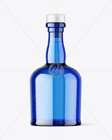 Blue Glass Bottle Mockup