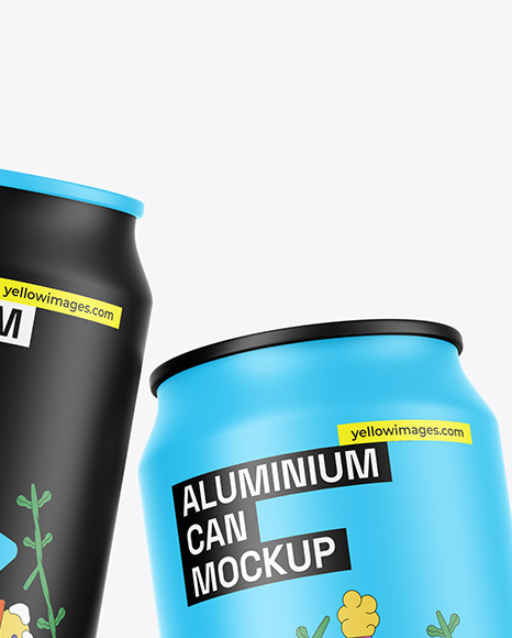 Two Matte Cans Mockup