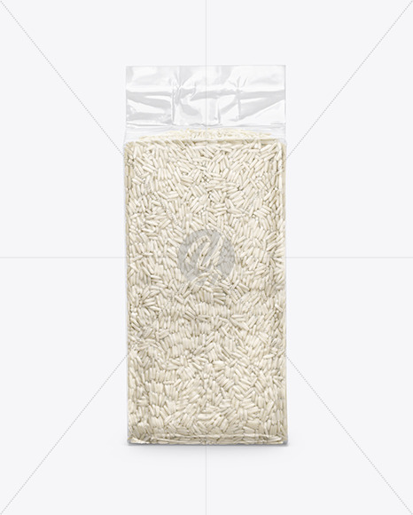 Transparent Vacuum Rice Package Mockup