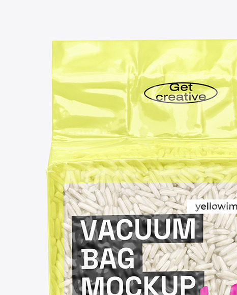 Transparent Vacuum Rice Package Mockup