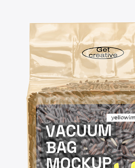 Transparent Vacuum Rice Package Mockup