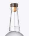 White Whiskey Bottle With Glass Mockup