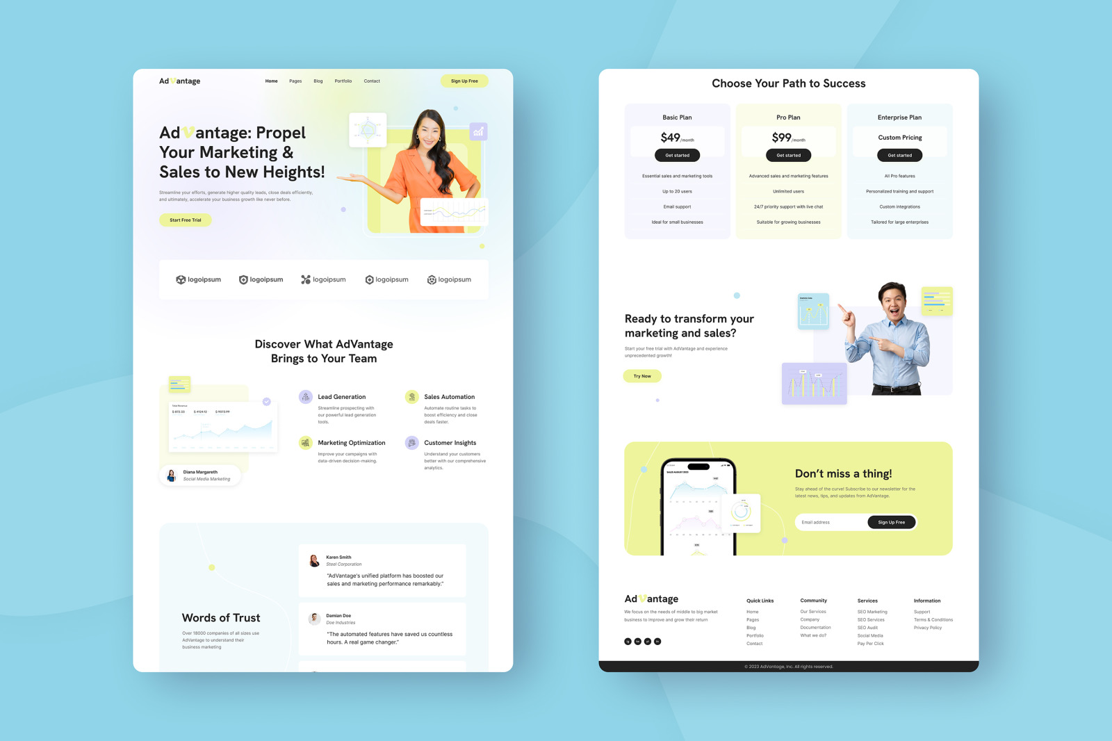 AdVantage - SaaS Landing Page Figma Template