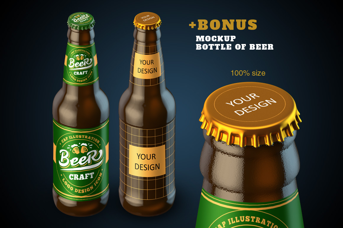 Beer logo set. + mockup