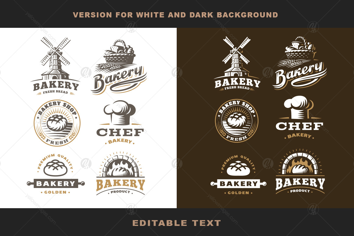 Bakery logo set