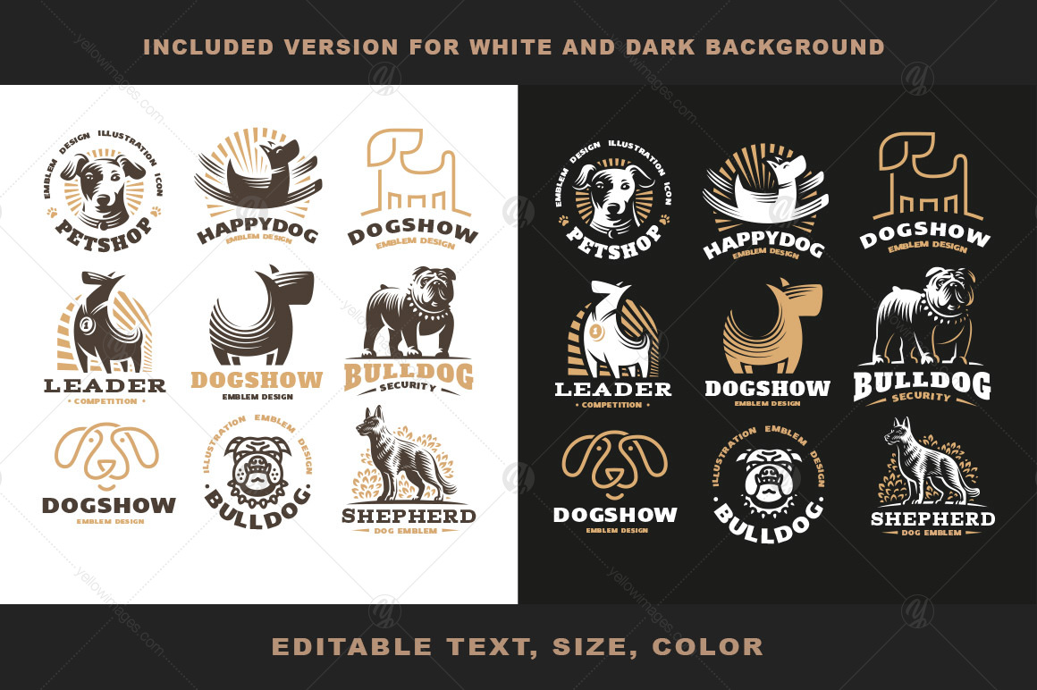 Dog logo set