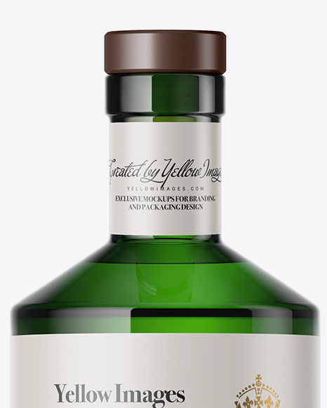 Green Glass Bottle Mockup