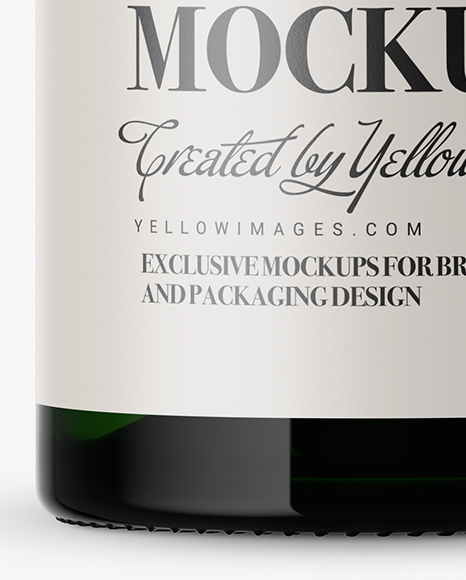 Green Glass Bottle Mockup