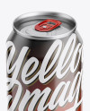 440ml Glossy Aluminium Can Mockup - Front View (High Angle Shot)