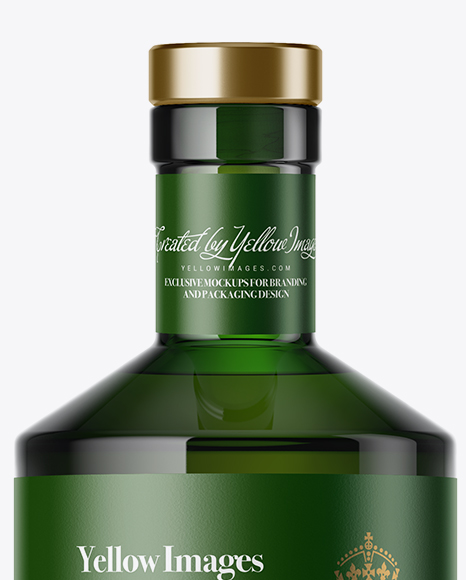 Green Glass Whisky Bottle Mockup