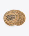 Cork Beverage Coasters Mockup - Top View