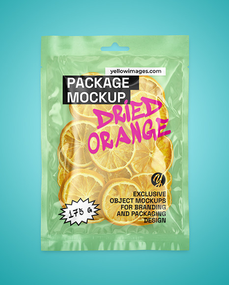 Package with Dried Orange Mockup