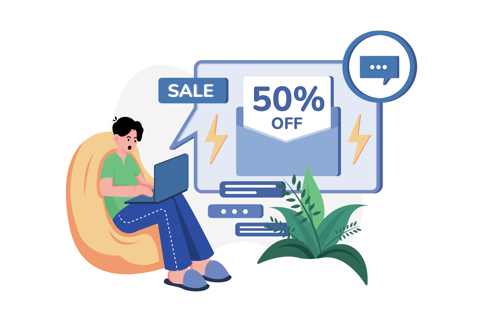 M535_Shopping Online Illustration Pack