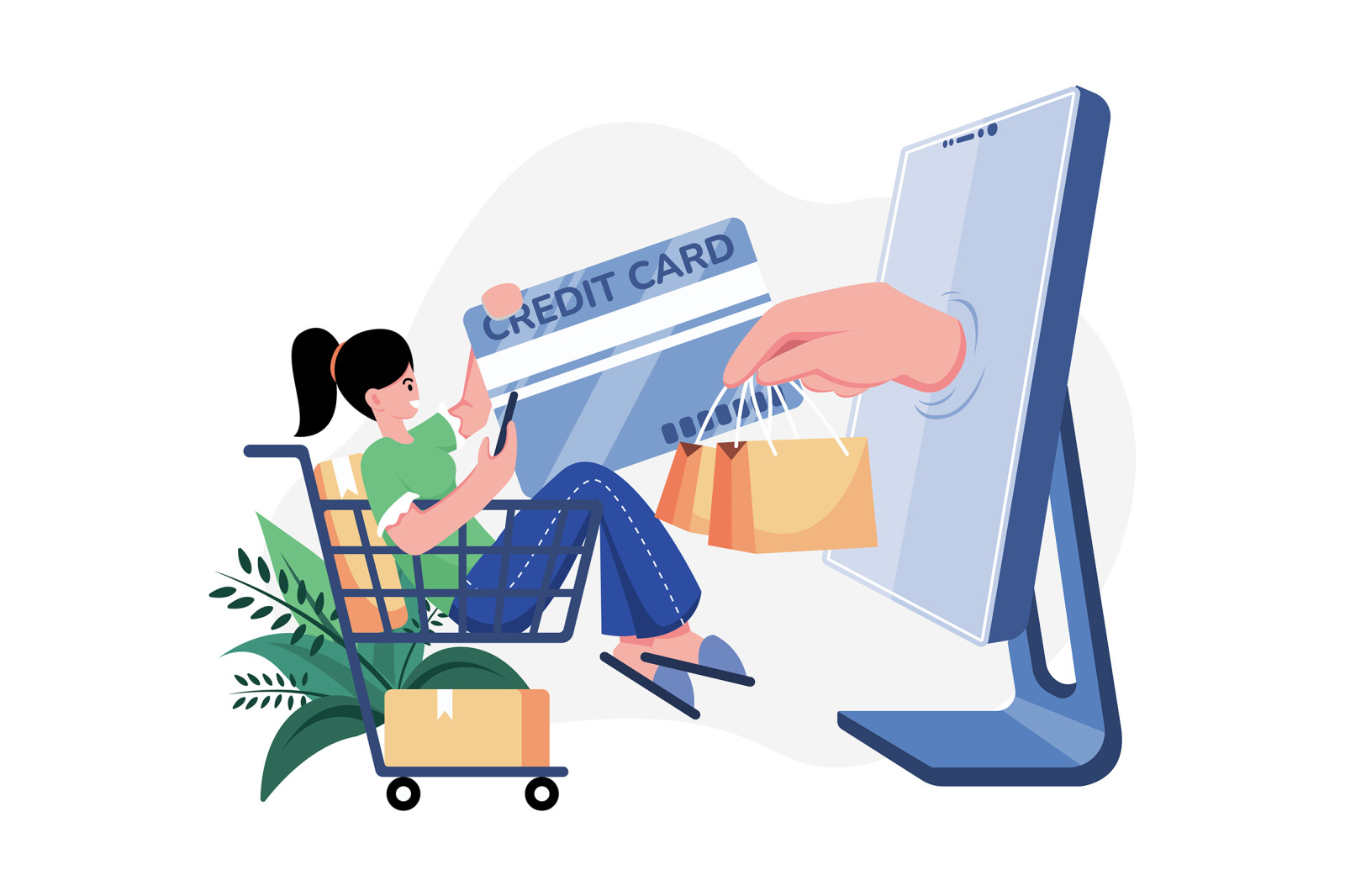 M535_Shopping Online Illustration Pack