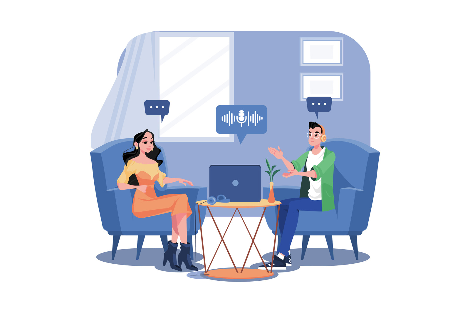 M536_Live Stream &amp; Podcast Illustration Pack