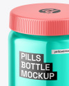 Glossy Metallic Pills Bottle Mockup