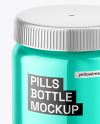 Glossy Metallic Pills Bottle Mockup