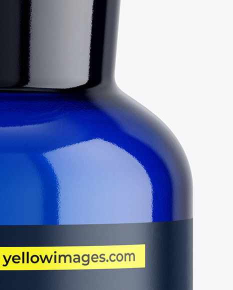 100ml Apothecary Blue Glass Bottle Mockup