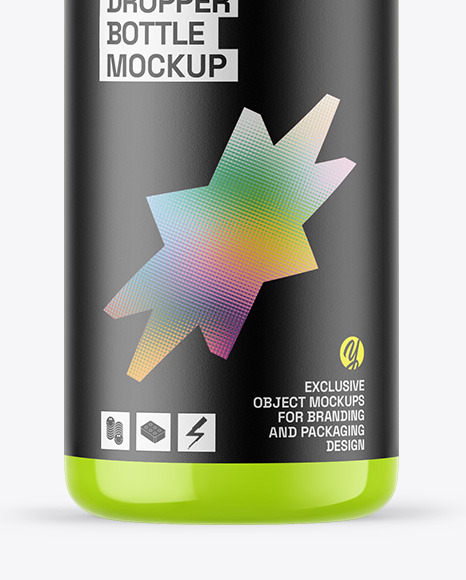 Glossy Dropper Bottle Mockup