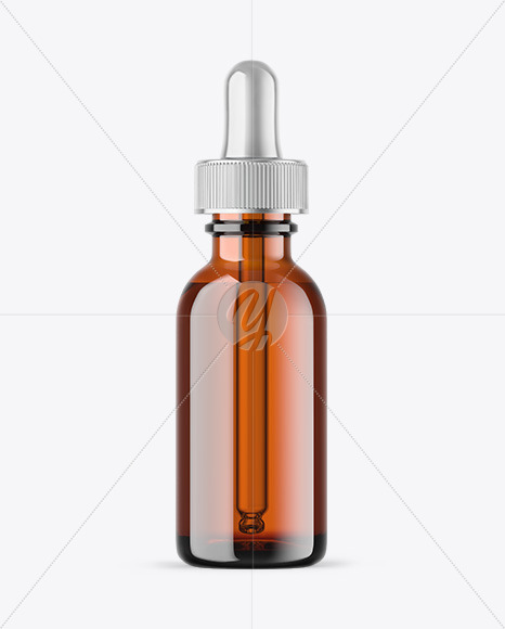 Amber Glass Dropper Bottle Mockup