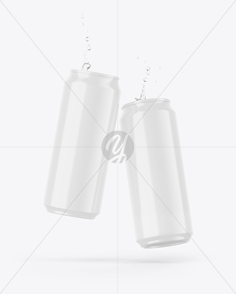 Two Glossy Cans Mockup