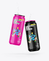 Two Glossy Cans Mockup