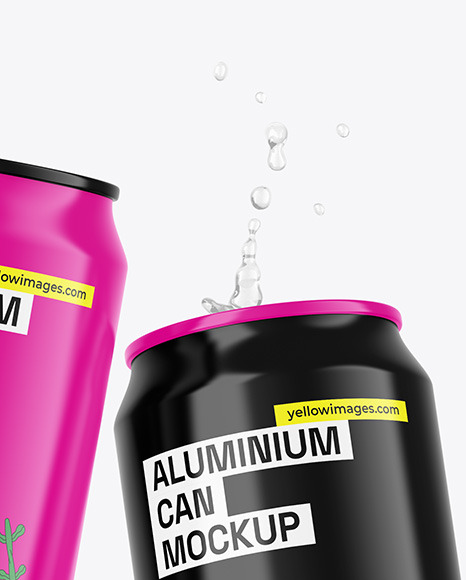 Two Glossy Cans Mockup