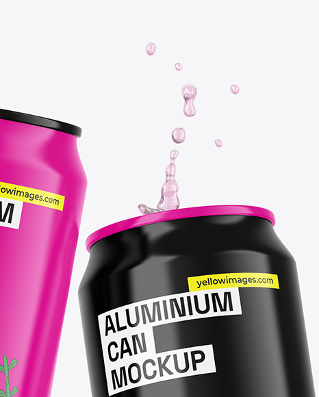 Two Glossy Cans Mockup