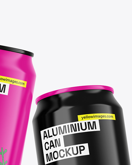 Two Glossy Cans Mockup