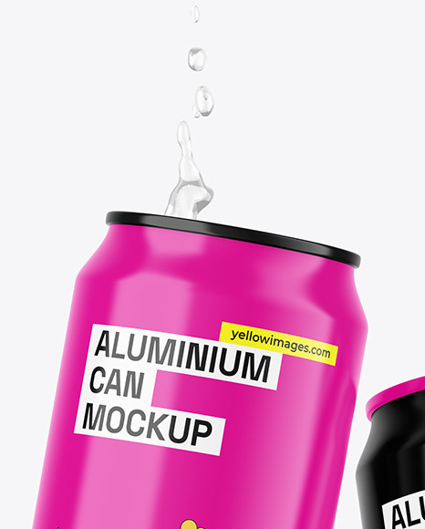 Two Glossy Cans Mockup