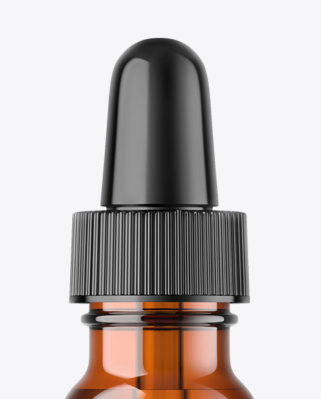 Amber Glass Dropper Bottle Mockup