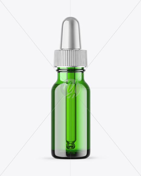 Green Glass Dropper Bottle Mockup