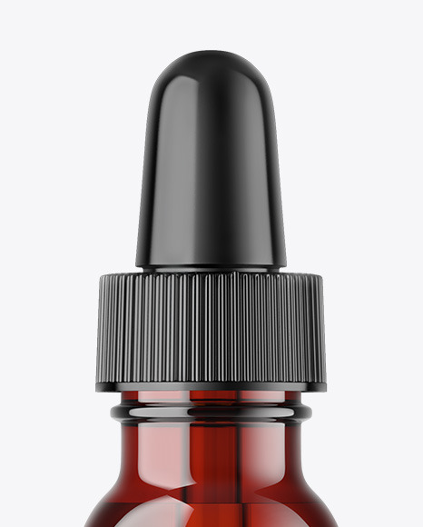 Dark Amber Glass Dropper Bottle Mockup