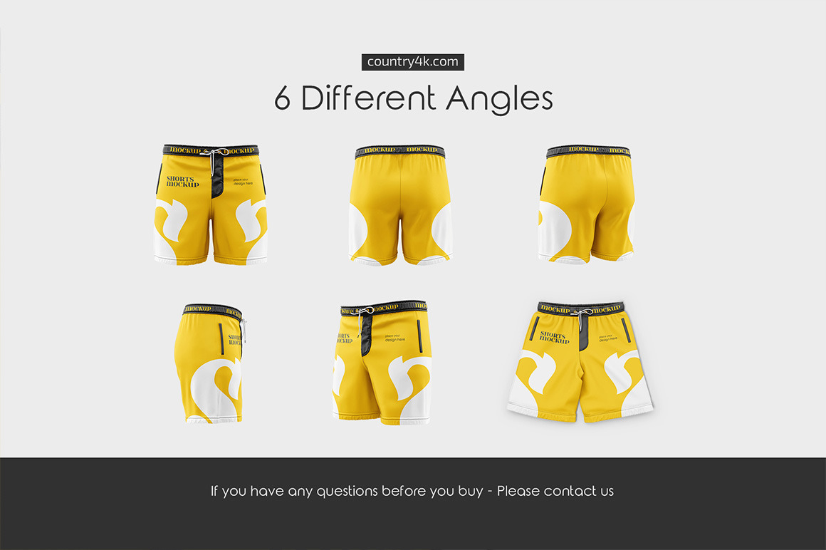 Drawstring Swim Shorts Mockup Set