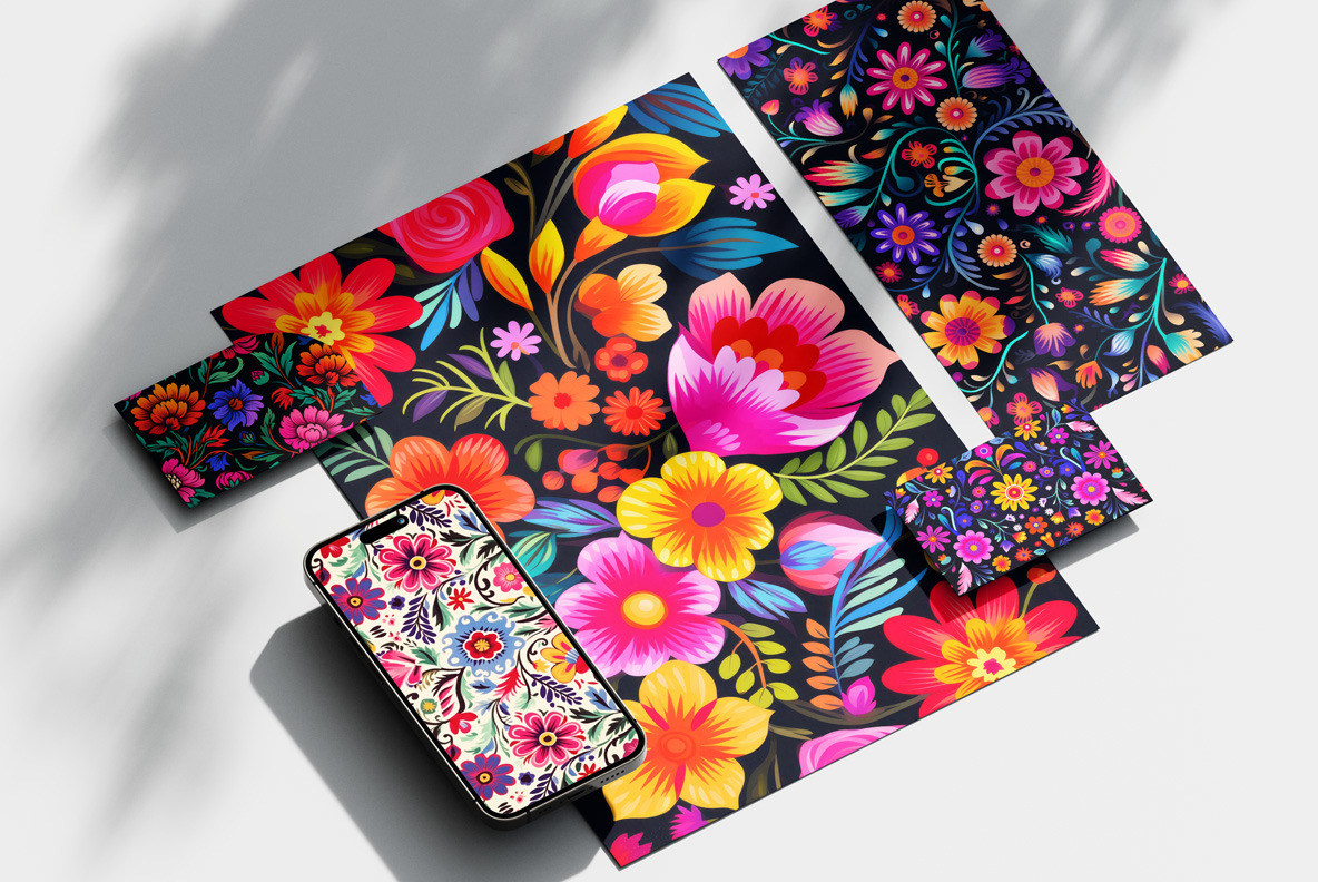 Mexican floral backgrounds