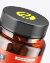 Amber Pills Jar with Flying Pills Mockup