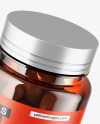 Amber Pills Jar with Flying Pills Mockup