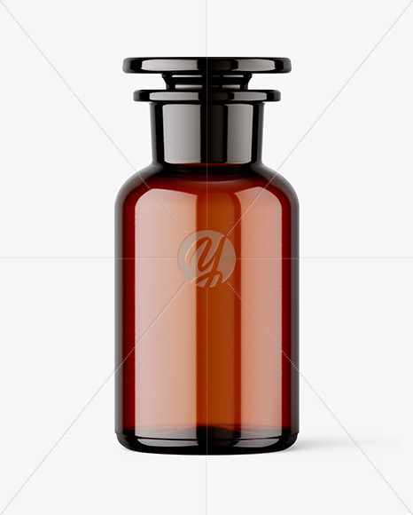 250ml Apothecary Amber Glass Bottle Mockup