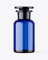 250ml Apothecary Blue Glass Bottle Mockup