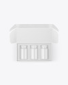 Opened Box With Glossy Bottles Mockup