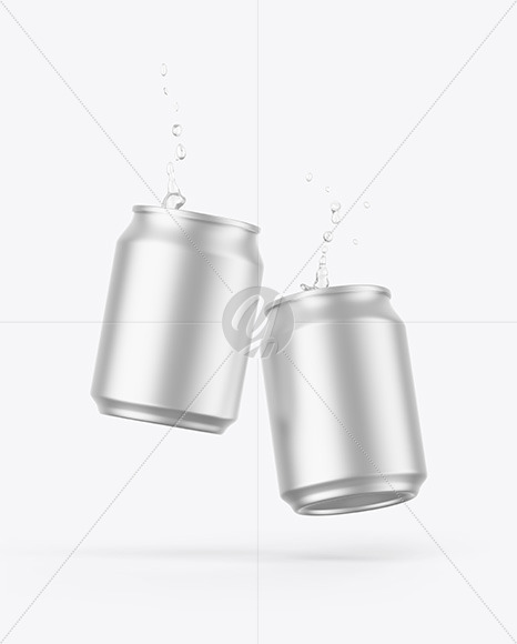 Two Matte Metallic Cans Mockup