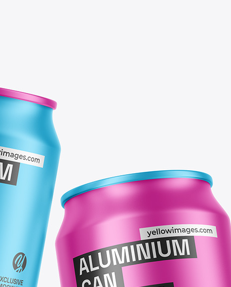 Two Matte Metallic Cans Mockup